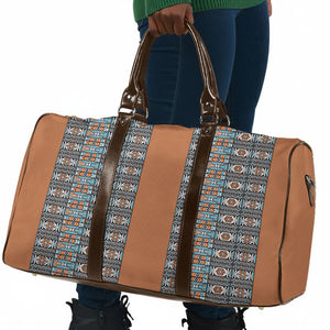 African Ndebele Traditional Attire Travel Bag Brown Ndebele Stripe