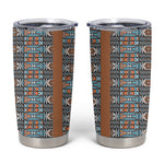 African Ndebele Traditional Attire Tumbler Cup Brown Ndebele Stripe