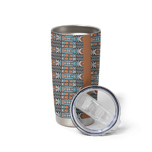 African Ndebele Traditional Attire Tumbler Cup Brown Ndebele Stripe
