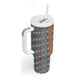 African Ndebele Traditional Attire Tumbler With Handle Brown Ndebele Stripe