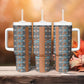 African Ndebele Traditional Attire Tumbler With Handle Brown Ndebele Stripe