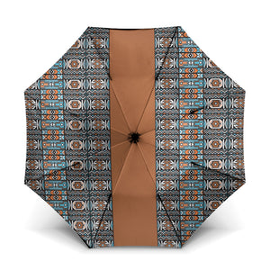 African Ndebele Traditional Attire Umbrella Brown Ndebele Stripe