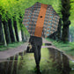 African Ndebele Traditional Attire Umbrella Brown Ndebele Stripe