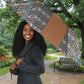 African Ndebele Traditional Attire Umbrella Brown Ndebele Stripe