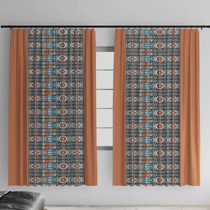 African Ndebele Traditional Attire Window Curtain Brown Ndebele Stripe