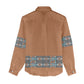 African Ndebele Traditional Attire Women Casual Shirt Brown Ndebele Stripe