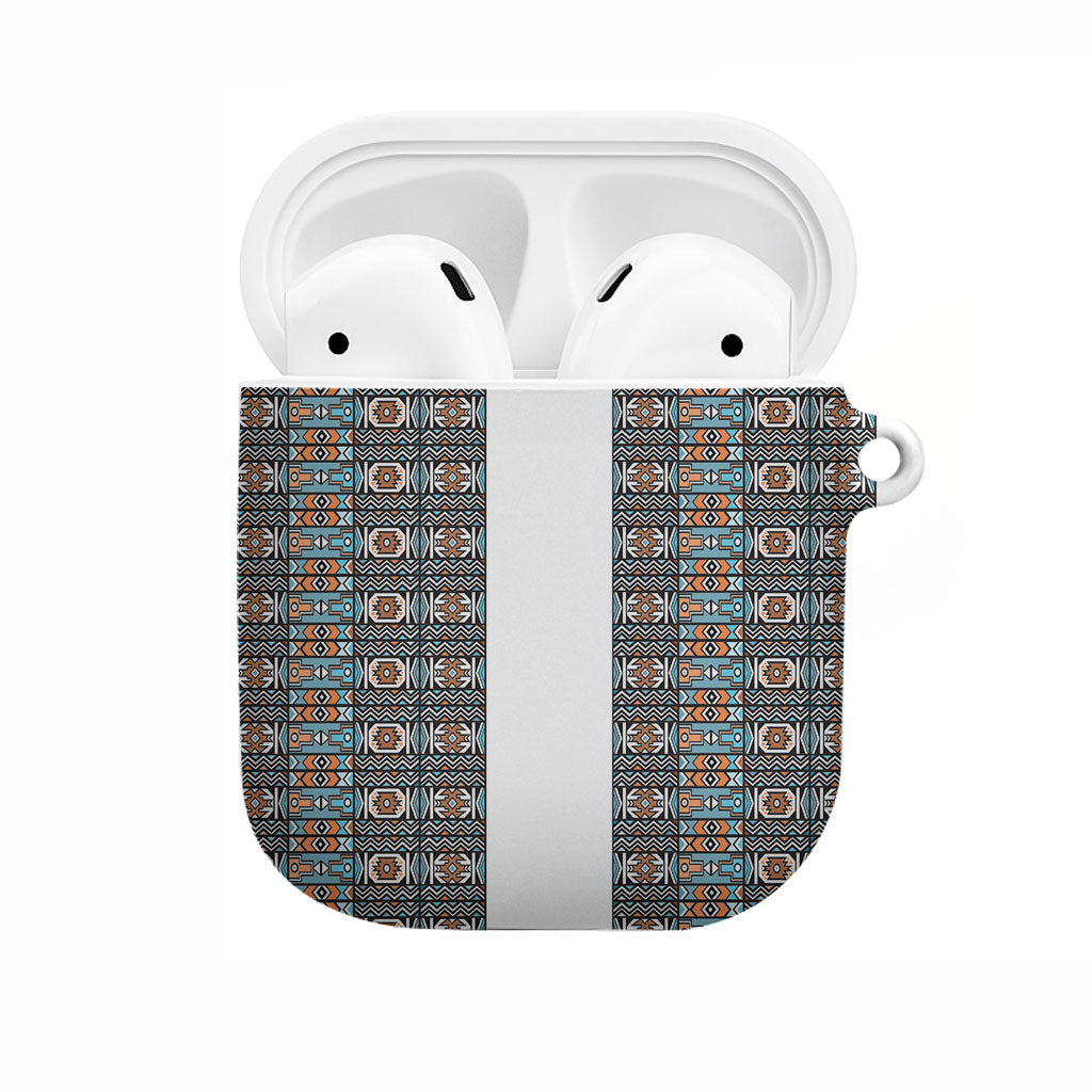 African Ndebele Traditional Attire AirPods Case White Ndebele Stripe