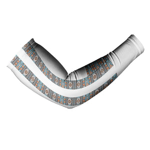 African Ndebele Traditional Attire Arm Sleeves White Ndebele Stripe
