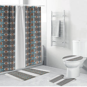 African Ndebele Traditional Attire Bathroom Set White Ndebele Stripe