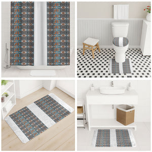 African Ndebele Traditional Attire Bathroom Set White Ndebele Stripe