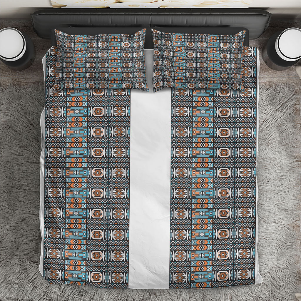 African Ndebele Traditional Attire Bedding Set White Ndebele Stripe