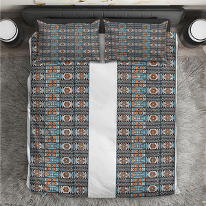 African Ndebele Traditional Attire Bedding Set White Ndebele Stripe