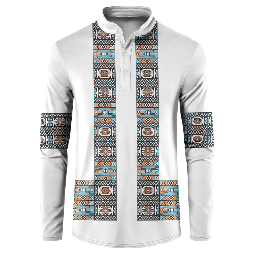 African Ndebele Traditional Attire Button Sweatshirt White Ndebele Stripe