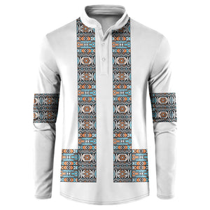 African Ndebele Traditional Attire Button Sweatshirt White Ndebele Stripe