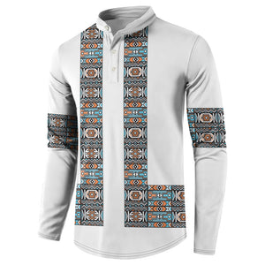 African Ndebele Traditional Attire Button Sweatshirt White Ndebele Stripe