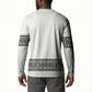 African Ndebele Traditional Attire Button Sweatshirt White Ndebele Stripe
