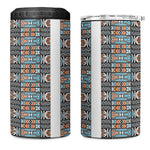 African Ndebele Traditional Attire 4 in 1 Can Cooler Tumbler White Ndebele Stripe