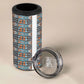 African Ndebele Traditional Attire 4 in 1 Can Cooler Tumbler White Ndebele Stripe