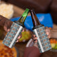 African Ndebele Traditional Attire 4 in 1 Can Cooler Tumbler White Ndebele Stripe