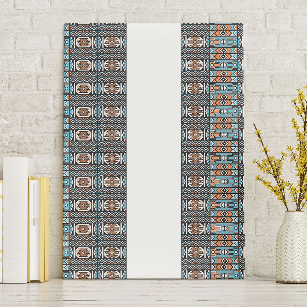 African Ndebele Traditional Attire Canvas Wall Art White Ndebele Stripe