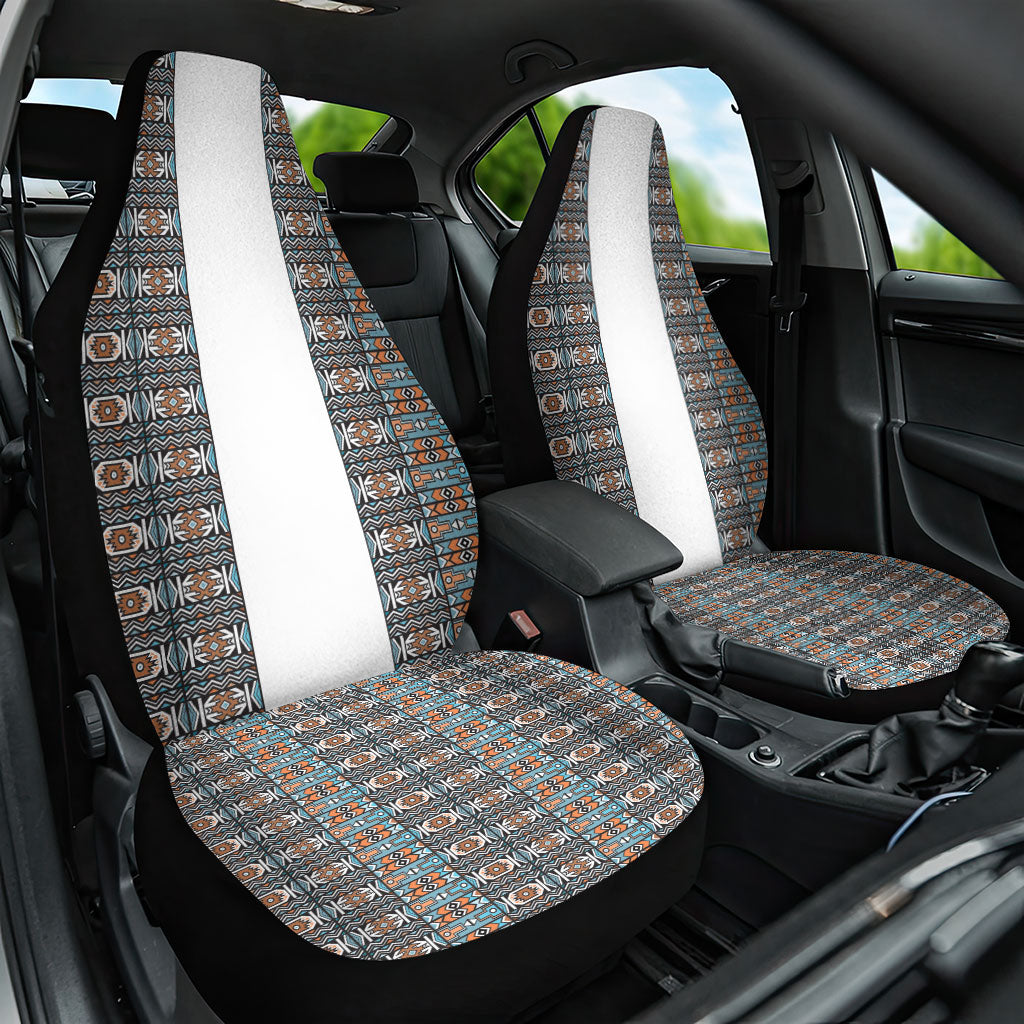 African Ndebele Traditional Attire Car Seat Cover White Ndebele Stripe