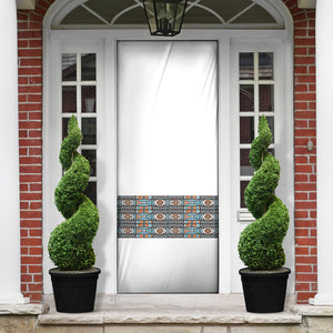 African Ndebele Traditional Attire Door Cover White Ndebele Stripe