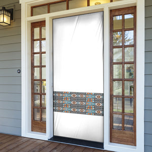 African Ndebele Traditional Attire Door Cover White Ndebele Stripe
