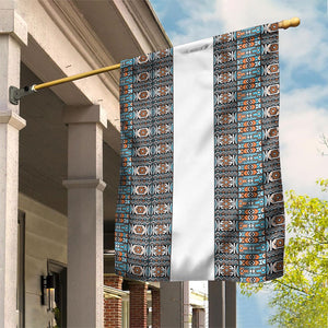 African Ndebele Traditional Attire Garden Flag White Ndebele Stripe