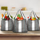 African Ndebele Traditional Attire Grocery Bag White Ndebele Stripe