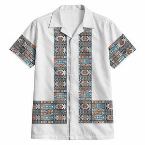 African Ndebele Traditional Attire Hawaiian Shirt White Ndebele Stripe