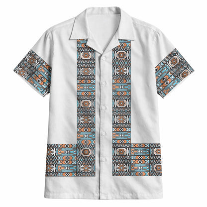 African Ndebele Traditional Attire Hawaiian Shirt White Ndebele Stripe
