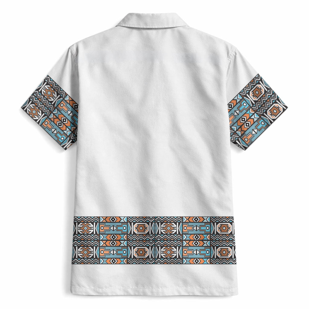 African Ndebele Traditional Attire Hawaiian Shirt White Ndebele Stripe
