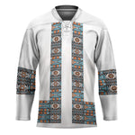African Ndebele Traditional Attire Hockey Jersey White Ndebele Stripe