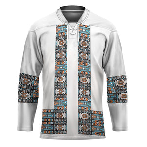 African Ndebele Traditional Attire Hockey Jersey White Ndebele Stripe