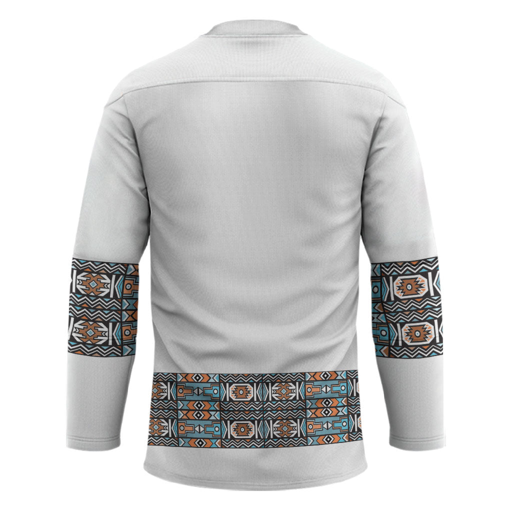 African Ndebele Traditional Attire Hockey Jersey White Ndebele Stripe