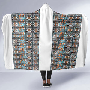 African Ndebele Traditional Attire Hooded Blanket White Ndebele Stripe