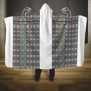 African Ndebele Traditional Attire Hooded Blanket White Ndebele Stripe