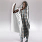 African Ndebele Traditional Attire Hooded Blanket White Ndebele Stripe