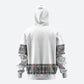 African Ndebele Traditional Attire Hoodie White Ndebele Stripe
