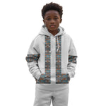 African Ndebele Traditional Attire Kid Hoodie White Ndebele Stripe