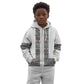 African Ndebele Traditional Attire Kid Hoodie White Ndebele Stripe