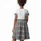 African Ndebele Traditional Attire Kid Short Sleeve Dress White Ndebele Stripe