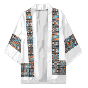 African Ndebele Traditional Attire Kimono White Ndebele Stripe