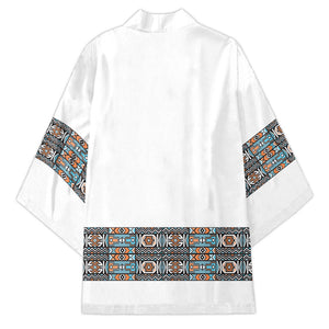 African Ndebele Traditional Attire Kimono White Ndebele Stripe