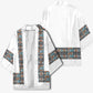 African Ndebele Traditional Attire Kimono White Ndebele Stripe