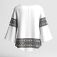 African Ndebele Traditional Attire Kimono Sleeve Blouse White Ndebele Stripe