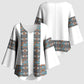 African Ndebele Traditional Attire Kimono Sleeve Blouse White Ndebele Stripe