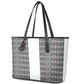 African Ndebele Traditional Attire Leather Tote Bag White Ndebele Stripe
