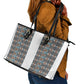 African Ndebele Traditional Attire Leather Tote Bag White Ndebele Stripe