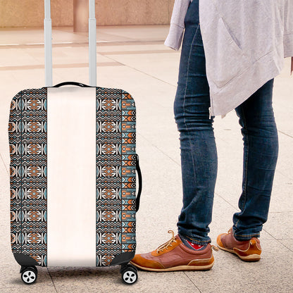 African Ndebele Traditional Attire Luggage Cover White Ndebele Stripe